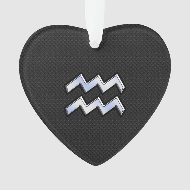 Chrome Style Aquarius Zodiac Sign on snake decor Ornament (Front)