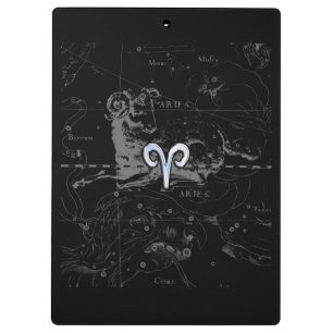 Chrome Style Aries Zodiac Sign on Hevelius Clipboard