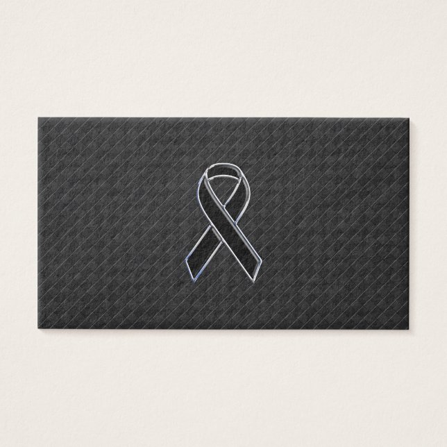 Chrome Style Black Ribbon Awareness (Front)