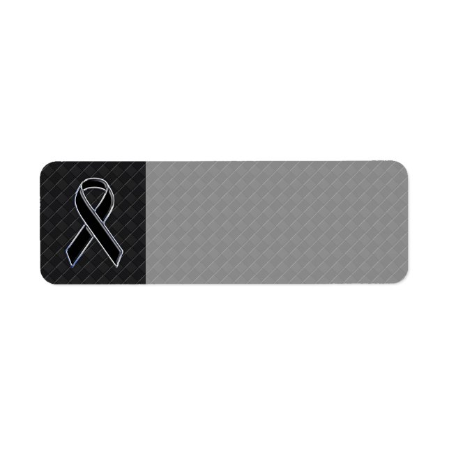 Chrome Style Black Ribbon Awareness (Front)