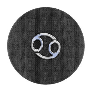 Chrome Style Cancer Zodiac Symbol Cutting Board