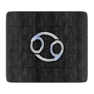 Chrome Style Cancer Zodiac Symbol Cutting Board