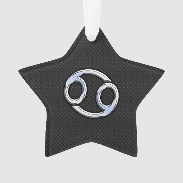 Chrome Style Cancer Zodiac Symbol Ornament (Front)
