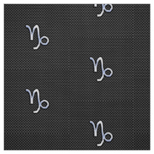 Chrome Style Capricorn Symbol on Carbon Fibre Fabric