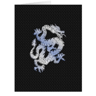 Chrome Style Dragon in Black Snake Skin Print