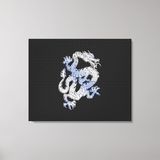 Chrome Style Dragon on Black Snake Skin Print (Front)