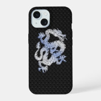 Chrome Style Dragon on Black Snake Skin Print