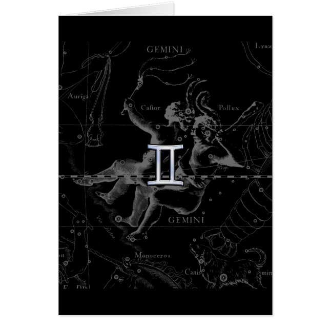 Chrome Style Gemini Zodiac Sign on Hevelius (Front)