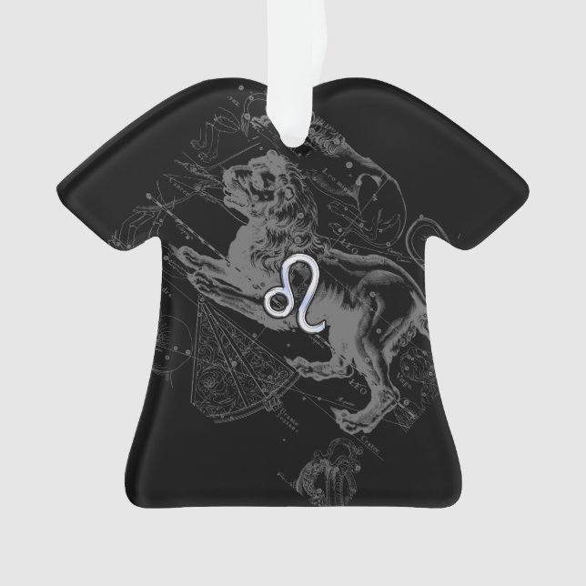 Chrome Style Leo Zodiac Sign on Hevelius Ornament (Front)