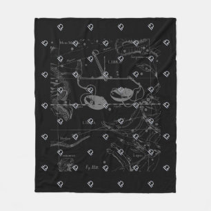 Chrome Style Libra Zodiac Sign on Hevelius Fleece Blanket