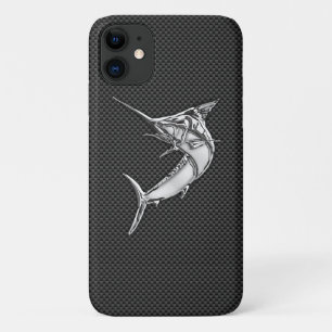 Chrome Style Marlin on Carbon Fibre Decor Case-Mate iPhone Case