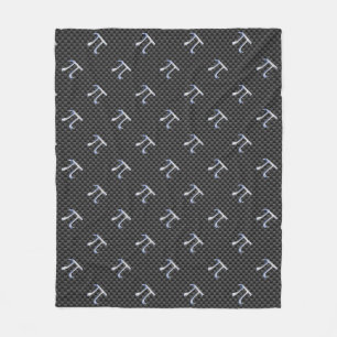 Chrome Style Pi Symbol on Carbon Fibre Print Fleece Blanket
