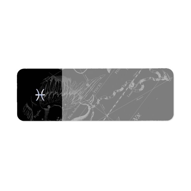 Chrome Style Pisces Zodiac Symbol on Hevelius (Front)