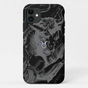 Chrome Style Taurus Zodiac Sign on Hevelius Decor Case-Mate iPhone Case