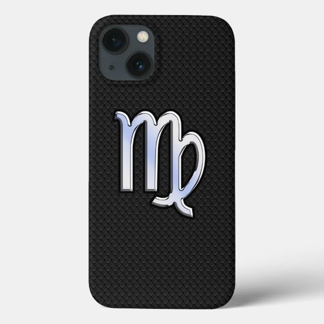 Chrome Style Virgo Zodiac Sign on snake skin Case-Mate iPhone Case (Back)