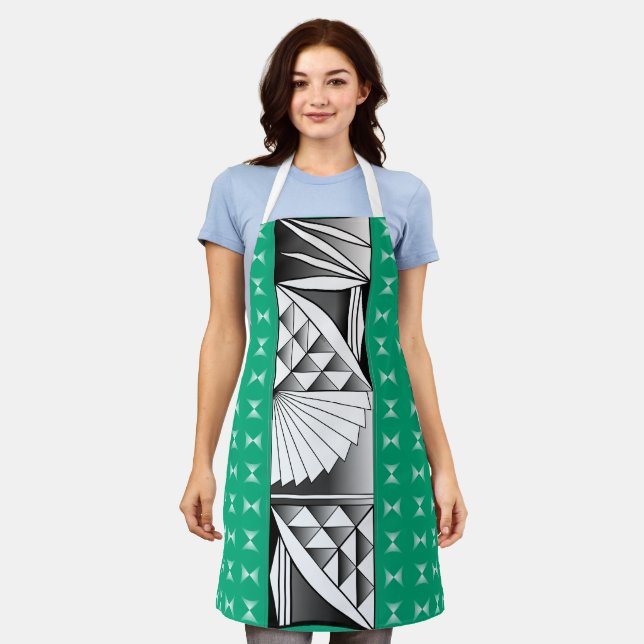 Chrome Sunrise on Aqua Apron (Worn)
