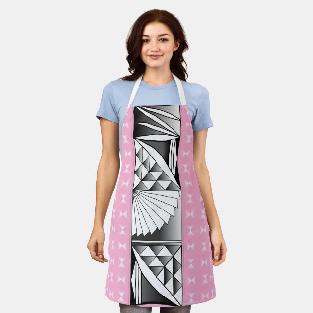 Chrome Sunrise on Light Pink Apron (Worn)