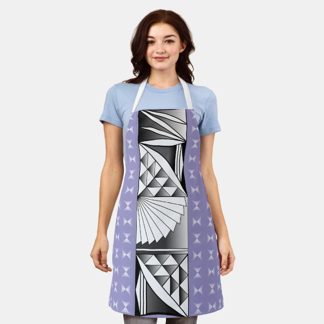 Chrome Sunrise on Light Purple Apron (Worn)