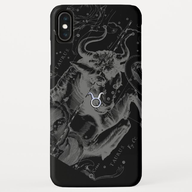 Chrome Taurus Zodiac Sign on Hevelius Style Case-Mate iPhone Case (Back)