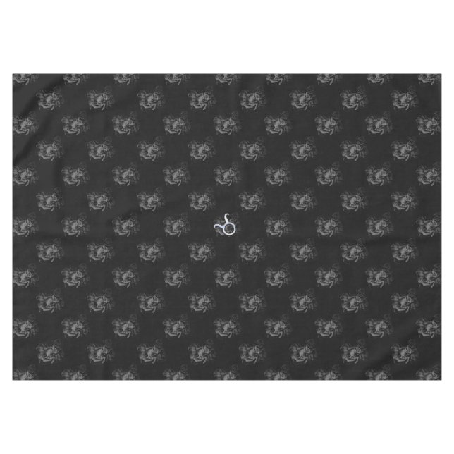 Chrome Taurus Zodiac Sign on Hevelius Style Tablecloth (Front (Horizontal))