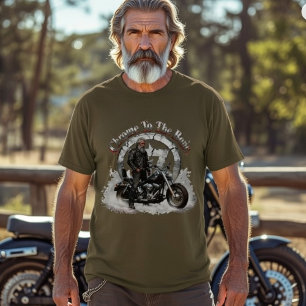 Chrome To The Bone   Vintage Biker Olive Drab  T-Shirt