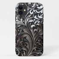 Chrome Vines on Black iPhone 5 Case