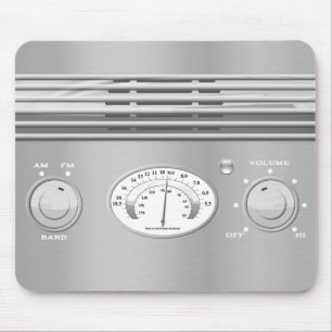 Chrome Vintage Radio Mouse Pad