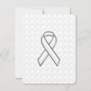 Chrome White Ribbon Awareness on Checkers Print