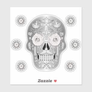 Chrome (White Rose) Calavera Sticker