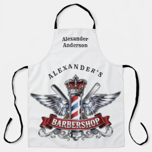 Chrome Winged Barber Pole Apron