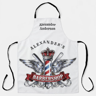 Chrome Winged Barber Pole Apron