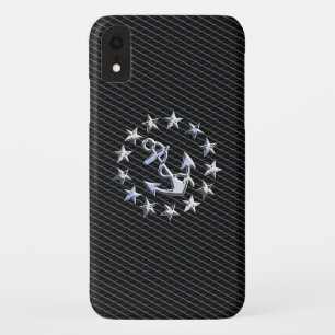 Chrome Yacht Naval Flag on Automotive Grille Decor Case-Mate iPhone Case