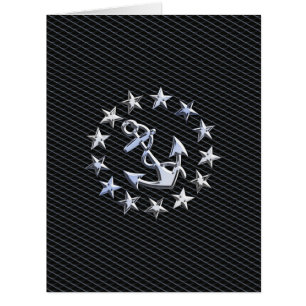 Chrome Yacht Naval Flag on Automotive Grille Print
