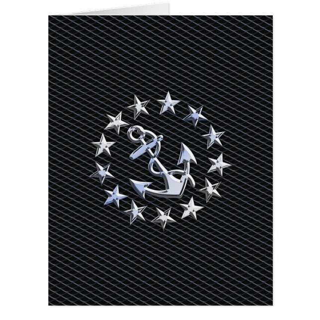 Chrome Yacht Naval Flag on Automotive Grille Print (Front)