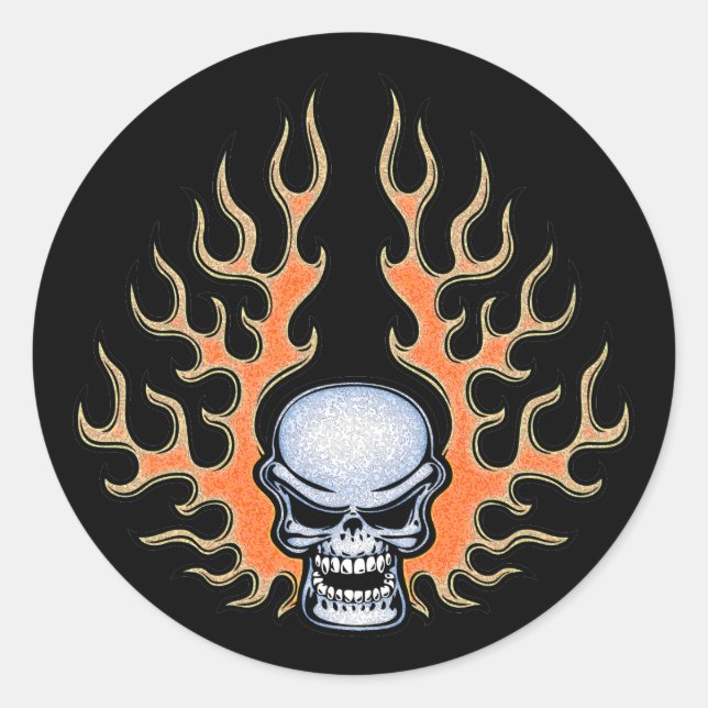 Chromeboy -Flames Classic Round Sticker (Front)