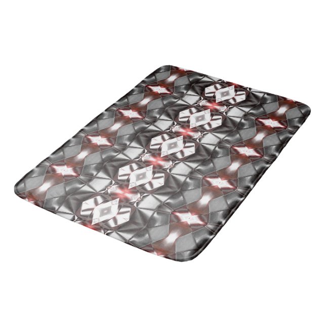 Chromed black grey to ruby rapport, virtual shapes bath mat (Angled)