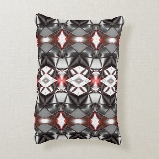 Chromed black grey to ruby rapport, virtual shapes decorative cushion (Back(Vertical))
