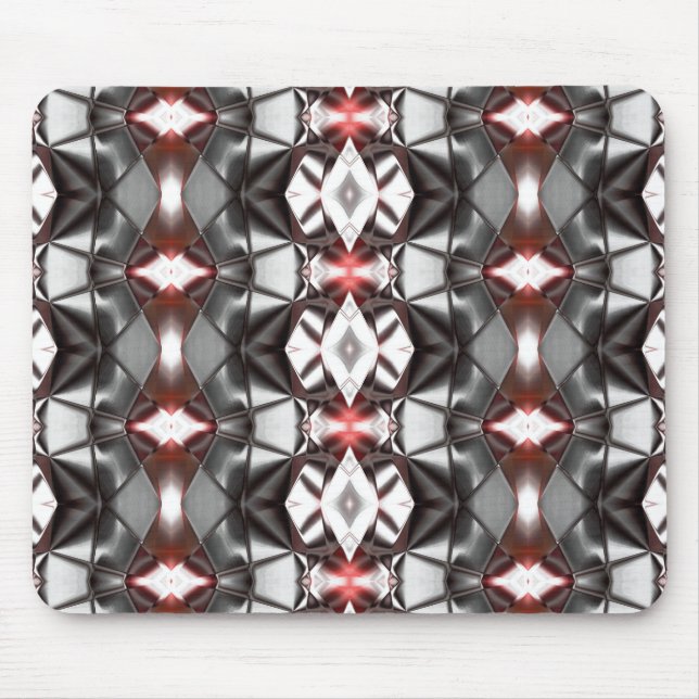Chromed black grey to ruby rapport, virtual shapes mouse pad (Front)