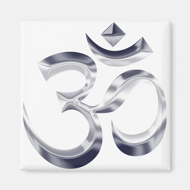 chromed Om symbol Magnet (Front)