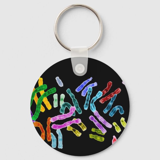 Chromosome Black background Key Ring (Front)