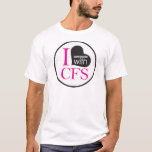 Chronic Fatigue Awareness (pink and black) T-Shirt
