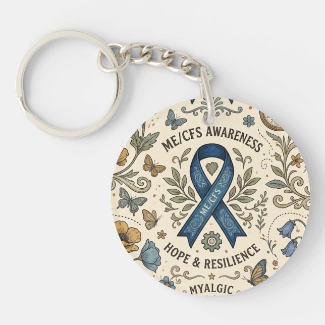 Chronic Fatigue ME/CFS Warrior Key Ring (Front)