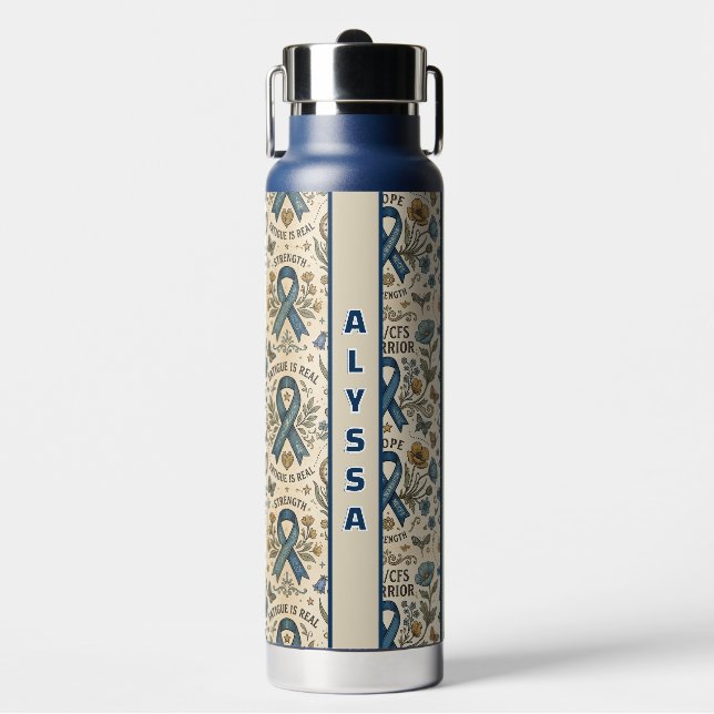 Chronic Fatigue ME/CFS Warrior Water Bottle (Front)