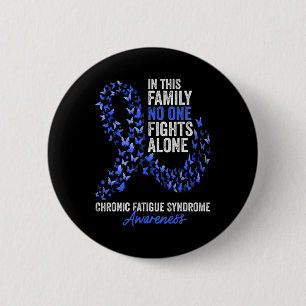 Chronic Fatigue Syndrome Awareness Month Blue Ribb 6 Cm Round Badge