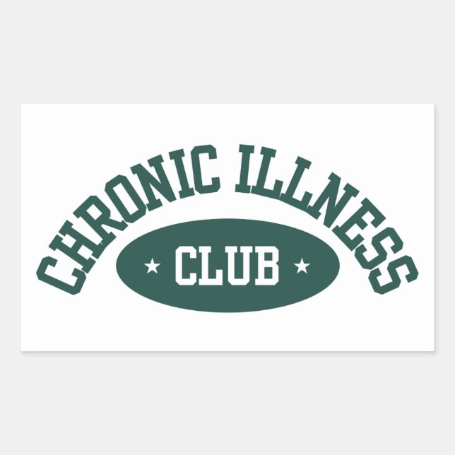 Chronic Illness Club Sticker, Disability Awareness Rectangular Sticker (Front)