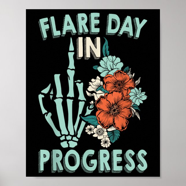 Chronic Illness Flare Day In Progress Spoonie Awar Poster (Front)