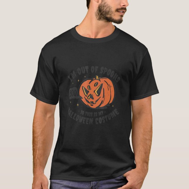 Chronic Illness  Out Of Spoons Halloween Costume T-Shirt (Front)