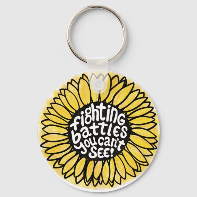 Chronic Illness Warrior - Sunflower Key Ring (Front)