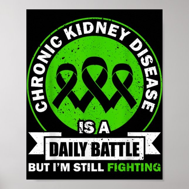 Chronic Kidney Disease Is A Daily Battle Ckd Aware Poster (Front)