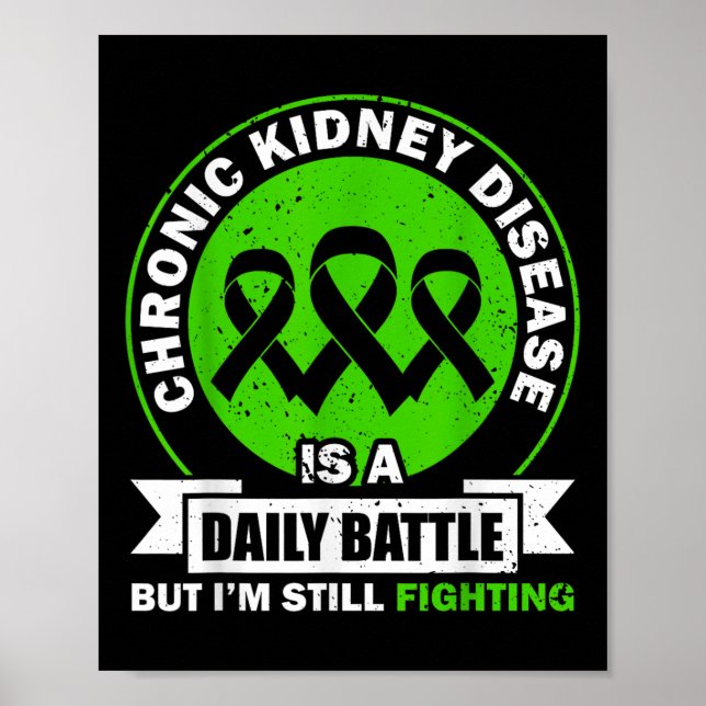 Chronic Kidney Disease Is A Daily Battle Ckd Aware Poster (Front)